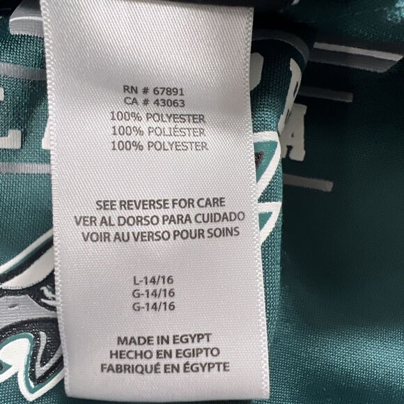 Philadelphia Eagles NFL Team Apparel Youth Large Hoodie Green Spell Out Graphic - Picture 5 of 9